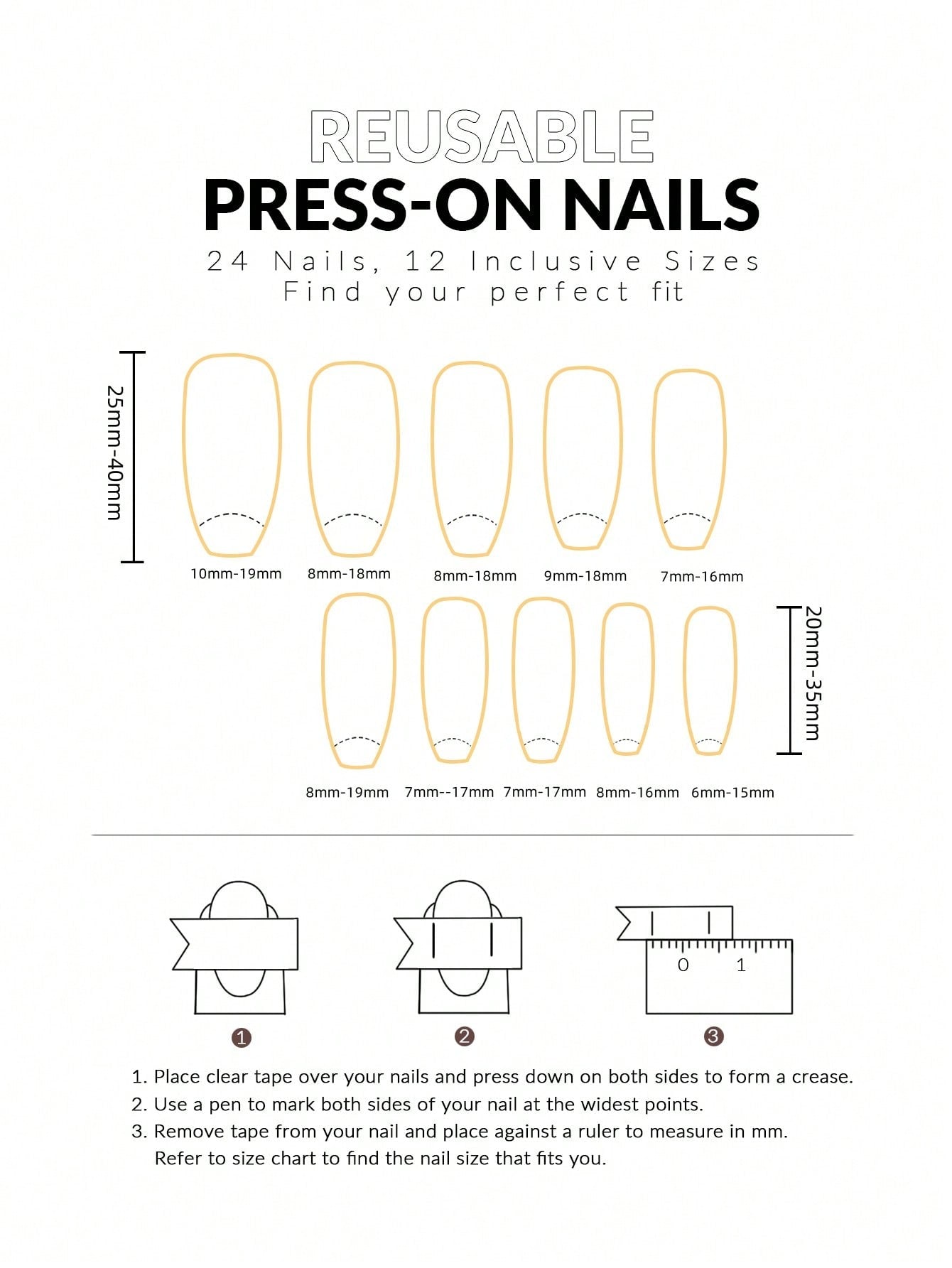 10pcs Handmade Press On Fake Nails