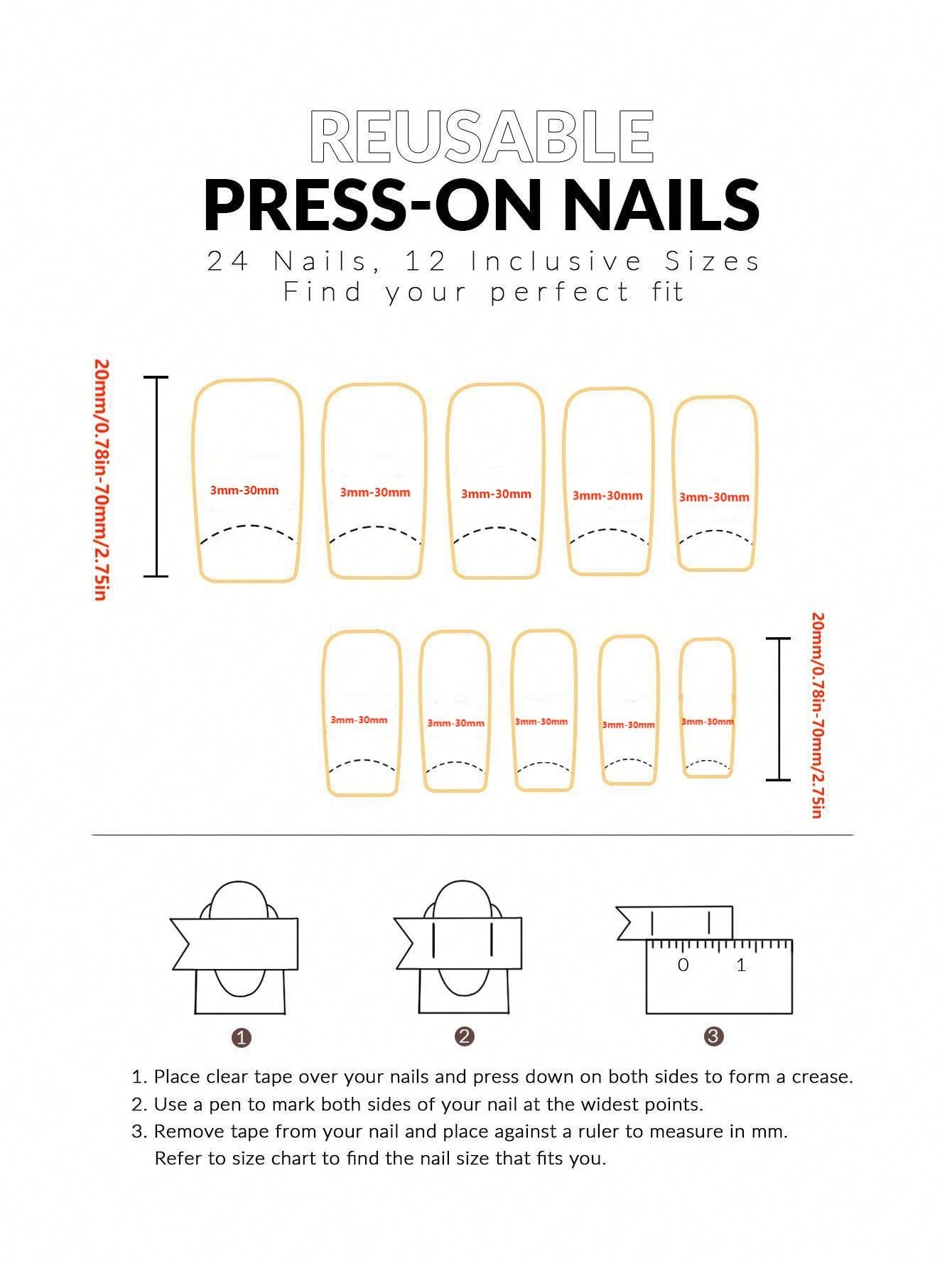 10pcs Handmade Press on Fake Nail