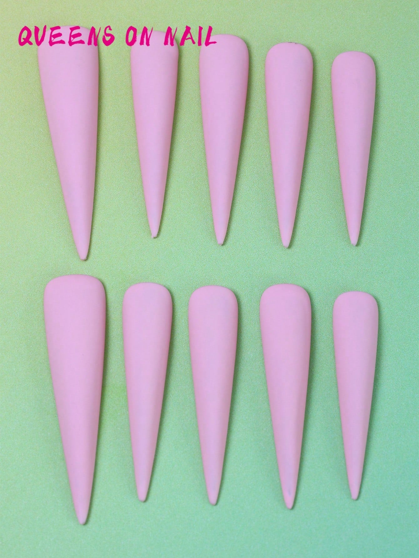 10 Pcs Handmade Press on Nail Pink Fake Nails