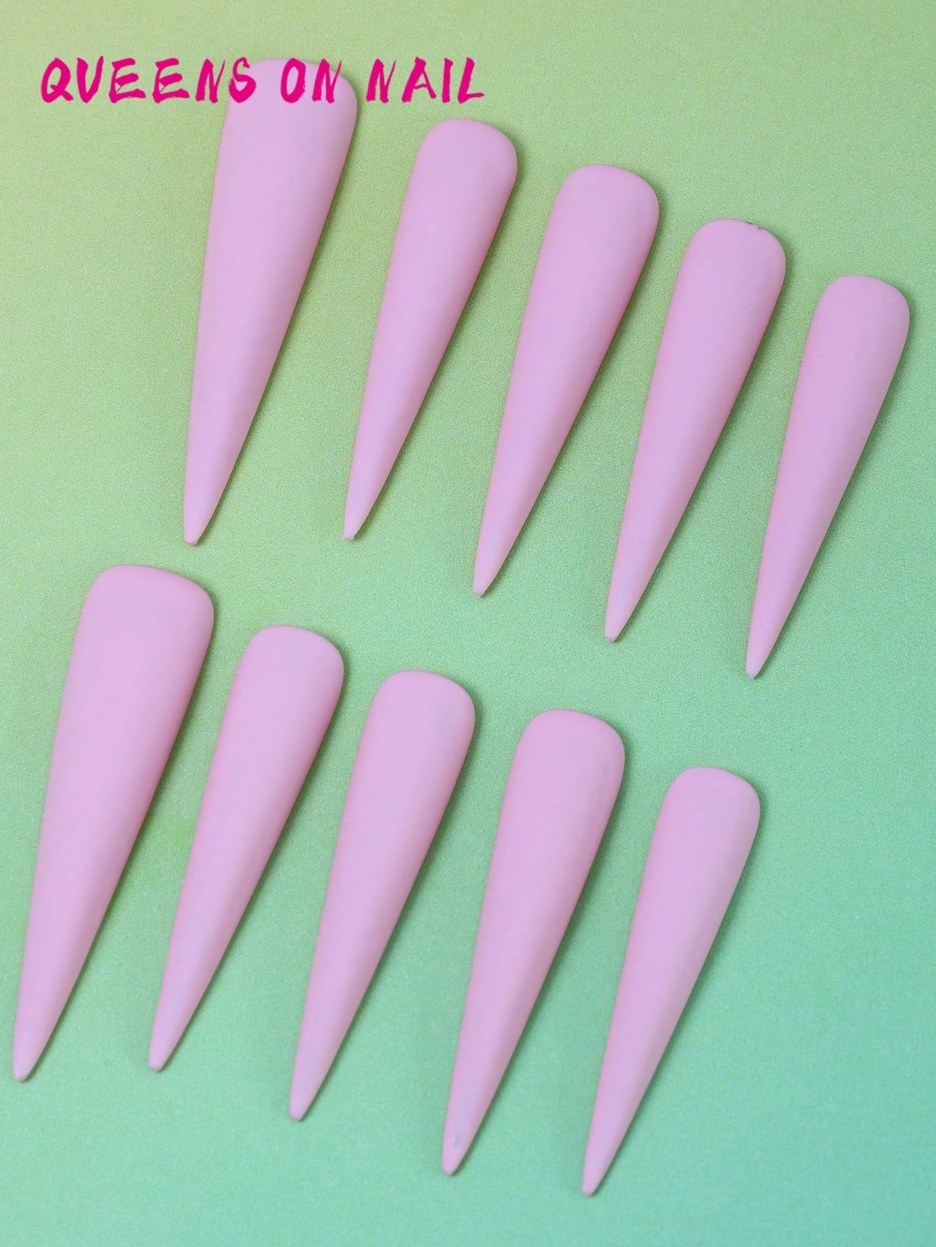 10 Pcs Handmade Press on Nail Pink Fake Nails