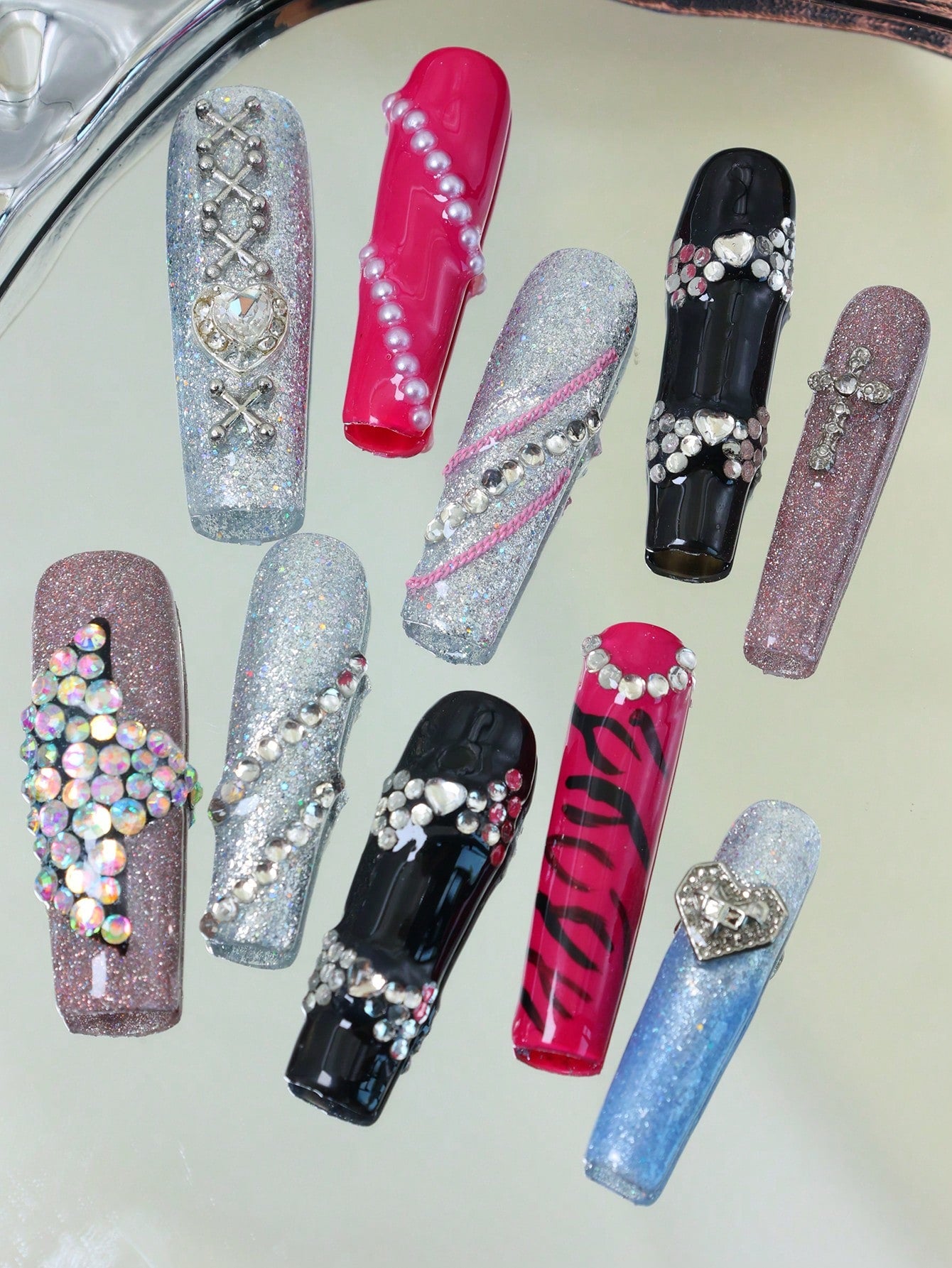 10pcs Handmade Press On Nail Y2K Fake Nails