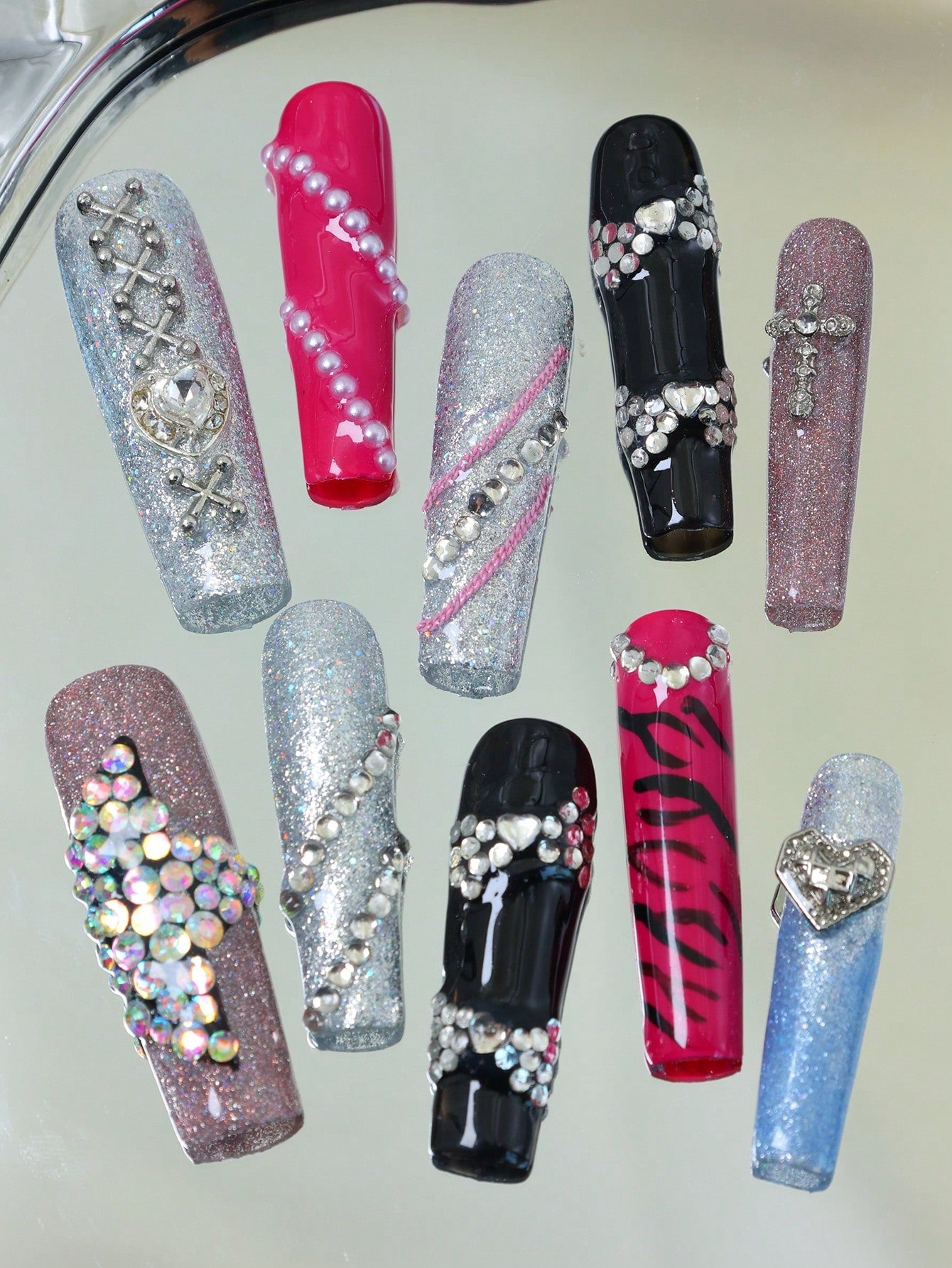 10pcs Handmade Press On Nail Y2K Fake Nails