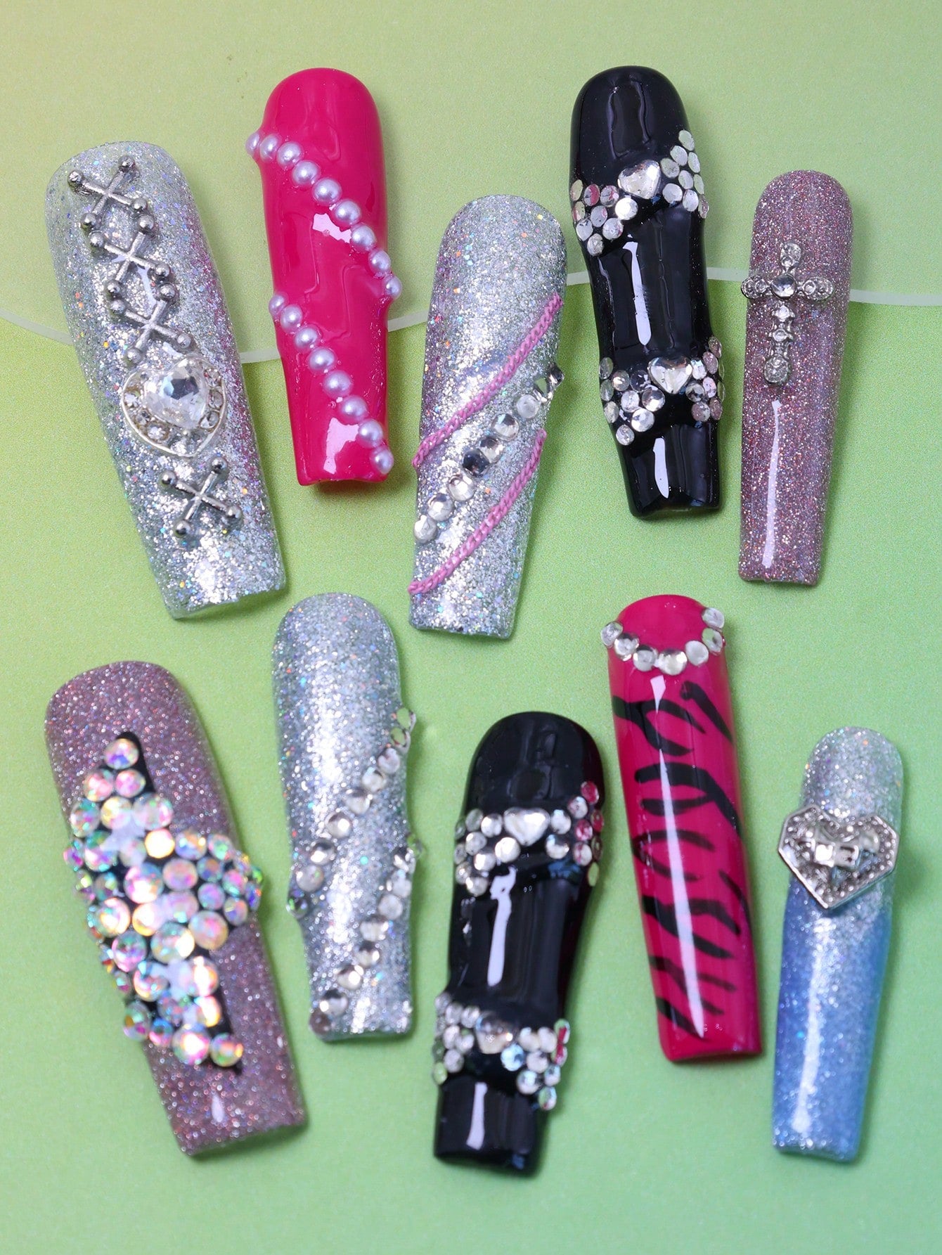 10pcs Handmade Press On Nail Y2K Fake Nails