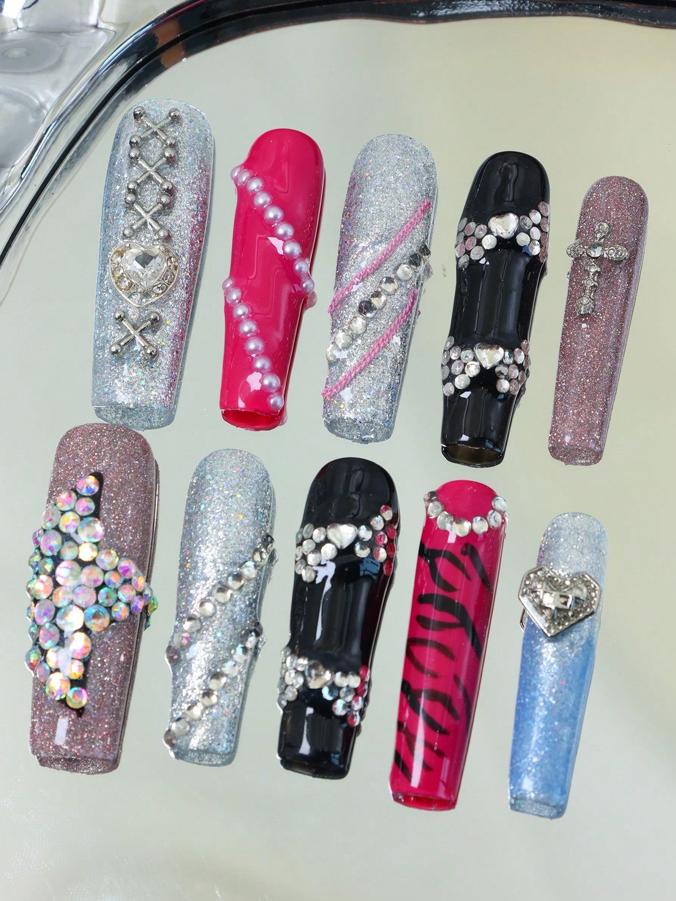 10pcs Handmade Press On Nail Y2K Fake Nails