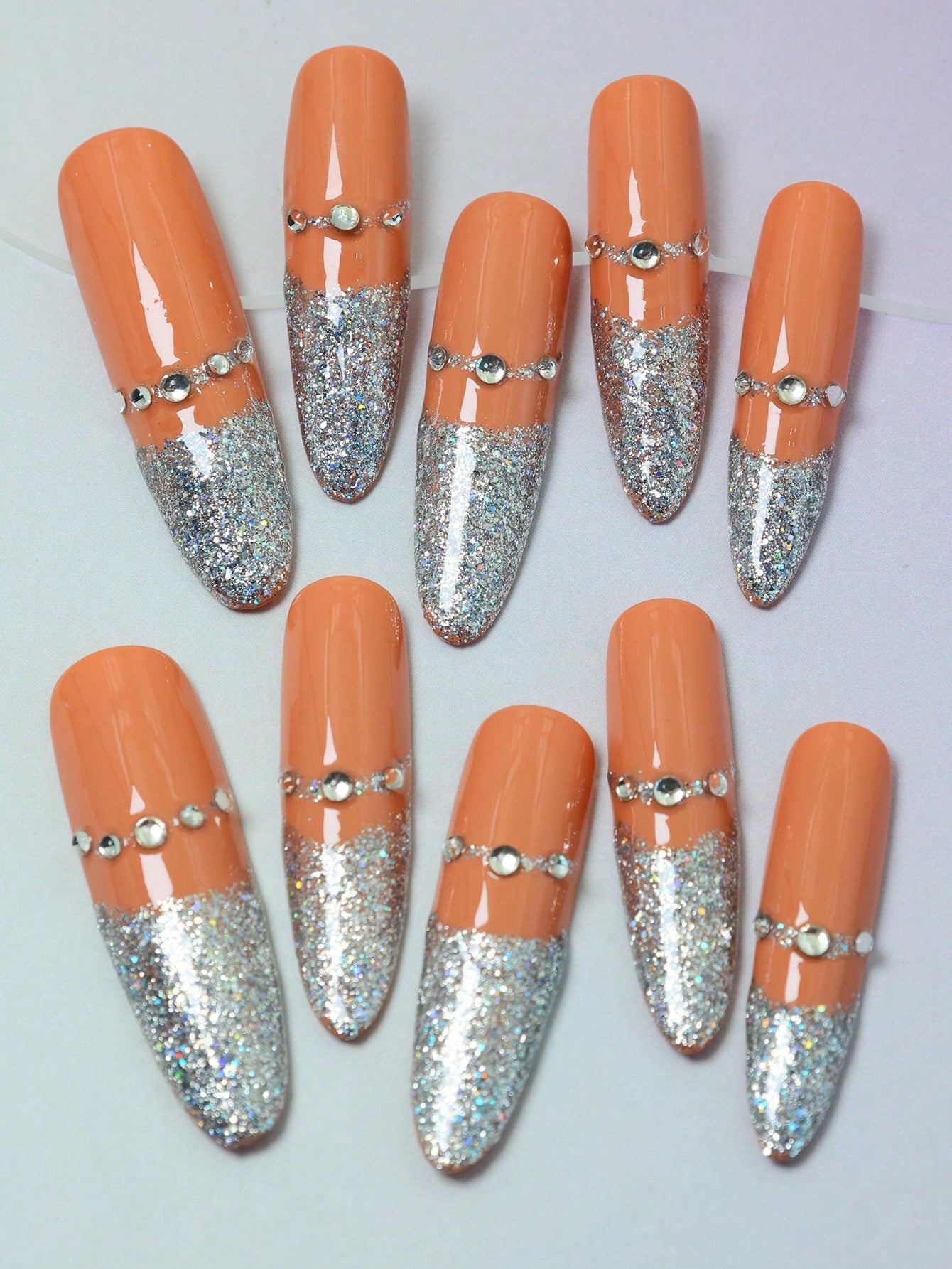 10pcs Handmade Press on Nail almond Fake Nails