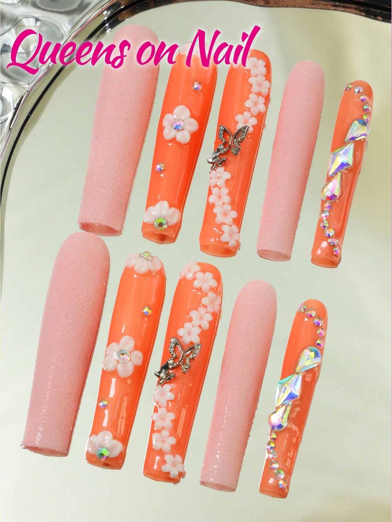 10pcs Handmade Press On Fake Nails