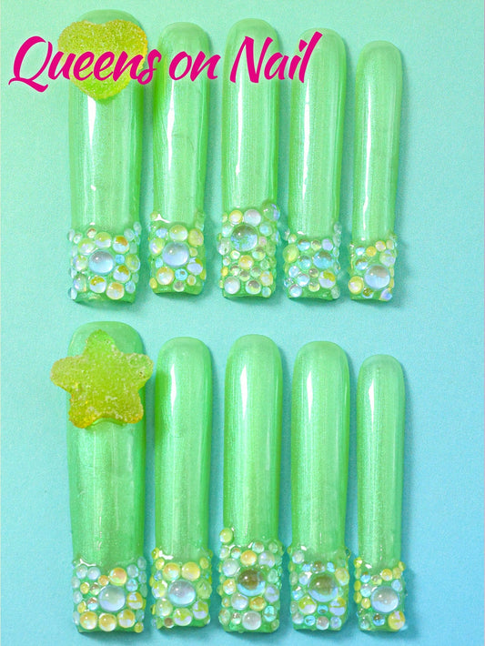 10pcs Y2K Handmade Pressed on Fake Nails