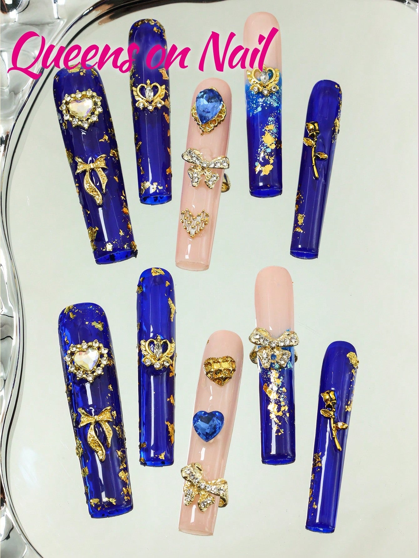 10pcs Handmade Pressed on Fake Nails