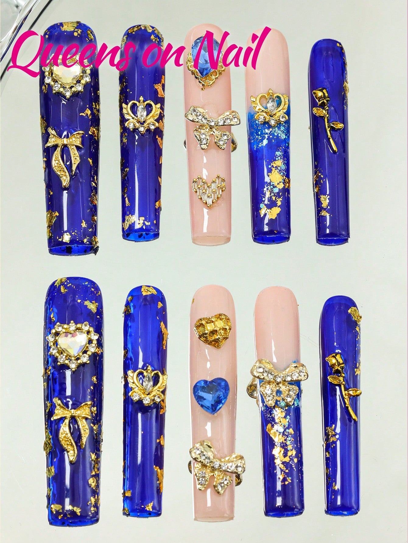 10pcs Handmade Pressed on Fake Nails