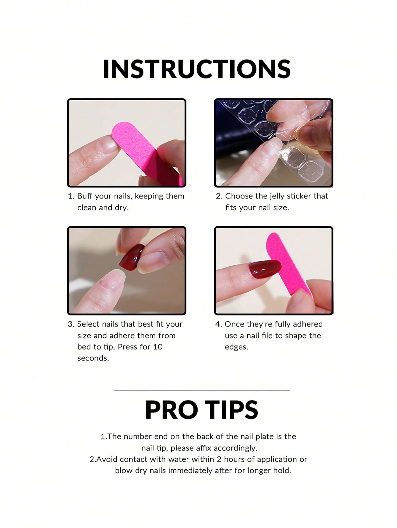 10pcs Handmade Pressed on  Fake Nails Pink nail