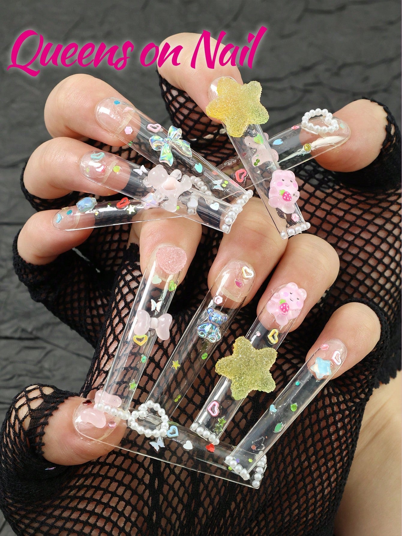 10Pcs Handmade Press on Cute Fake Nails